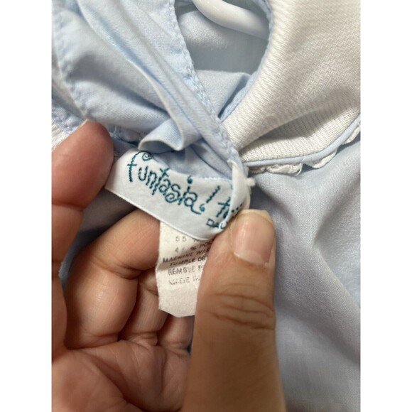 Funtasia! Too Dress Light Blue White Girl's Sz 4T Rounded Collar Lightweight - Picture 6 of 8
